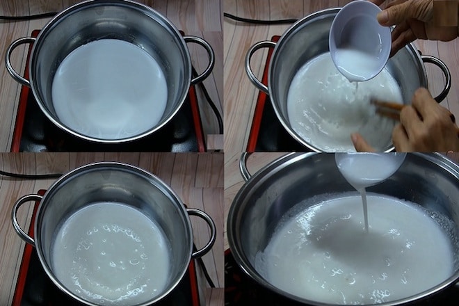 Cách nấu nước cốt dừa với bột năng